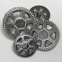 M-067A  Metal Steampunk Button - 3 Sizes